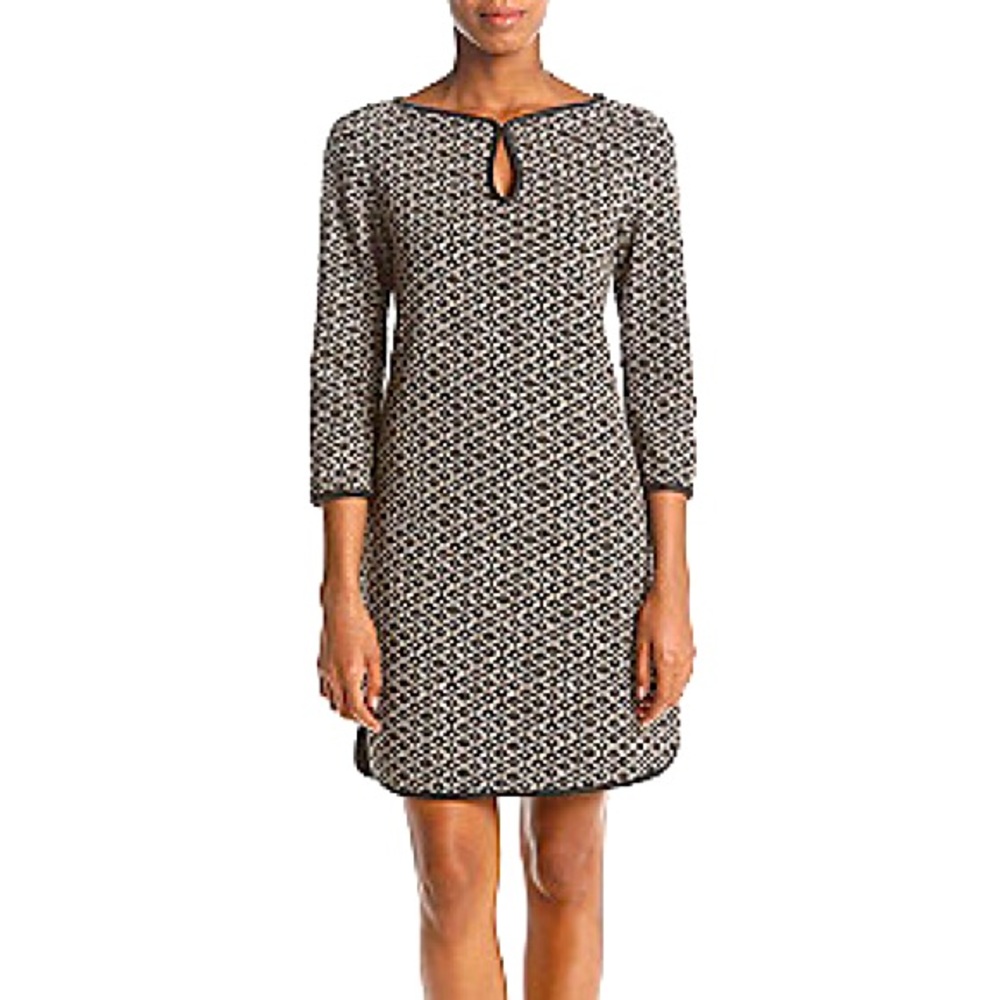 Black White Max Studio Jacquard Dress Womens Size Large